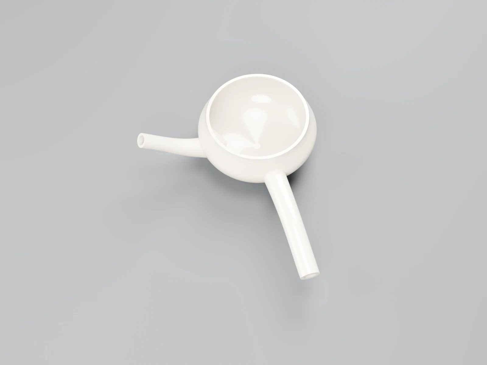 Top-oblique lid-off studio render of the current kyusu form