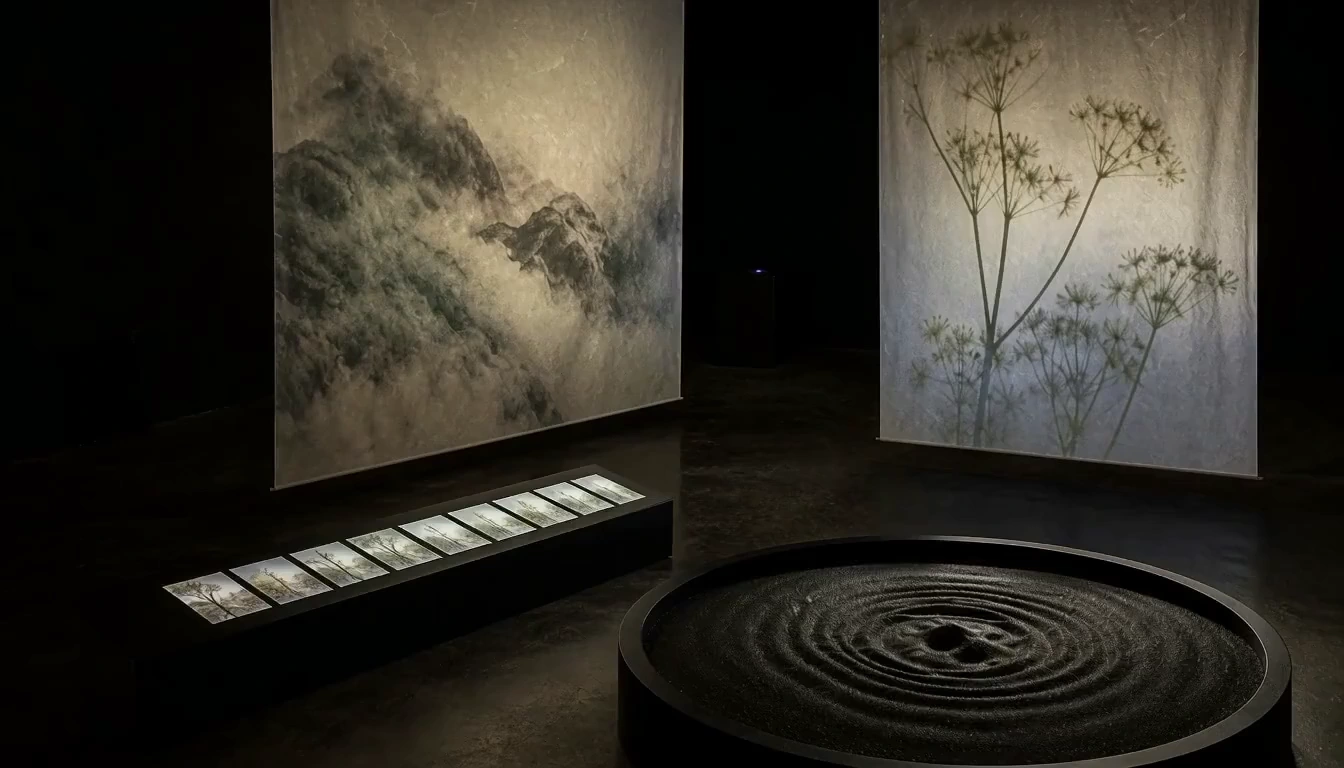 A tea-centered installation for comparing generated image, motion, and sound